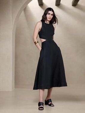 Banana Republic Black Maxi Cutout Dress